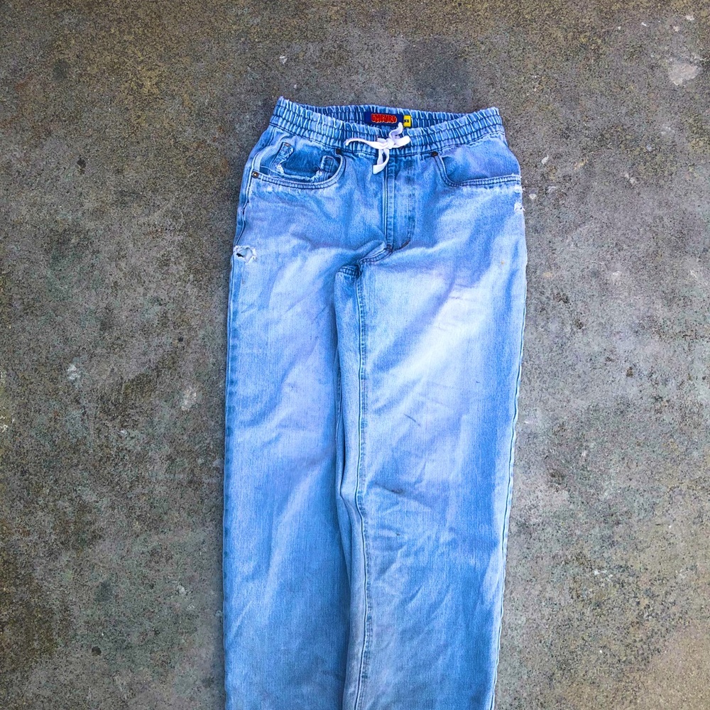 Light blue evisu skater jeans jnco fit size 36 string